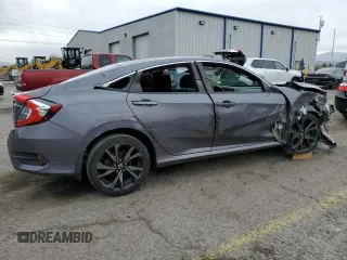 2019 Honda Civic Sport with VIN 2HGFC2F80KH503943, listed as a Copart auction lot 48527165 with 38,348 mi miles and Salvage Title. Bid and sale history available at DreamBid. Image 3.