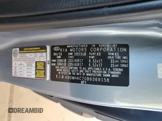 2011 Kia Sedona EX with VIN KNDMH4C70B6369158, listed as a Copart auction lot 53392605 with 0 mi miles and Clean Title. Bid and sale history available at carsss.com. Image 13.