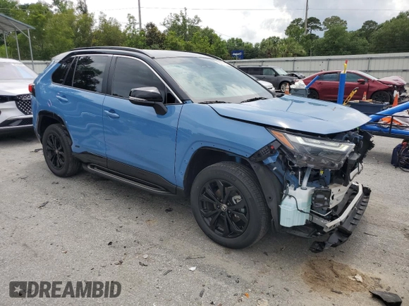 2023 Toyota RAV4 Hybrid XSE with VIN 2T3E6RFV6PW039337, listed as a Copart auction lot 58767635 with 19,126 mi miles and Salvage title. Bid and sale history available at DreamBid. Image 4.