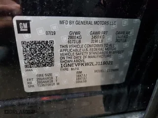 2020 Chevrolet Traverse LS with VIN 1GNEVFKW2LJ118021, listed as a Copart auction lot 83869704 with 0 mi miles and Salvage Title. Bid and sale history available at carsss.com. Image 13.