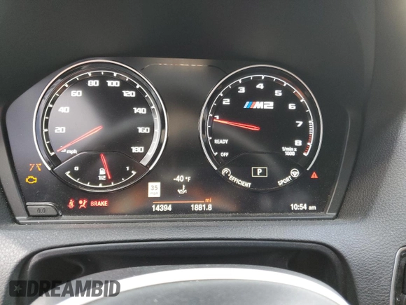 2021 BMW M2 Competition z VIN WBS2U7C05M7J41136, wystawiony jako Copart lot #67510024 z przebiegiem 14 394 mil mil oraz Szkoda całkowita • Salvage title. Historia ofert i sprzedaży dostępna na DreamBid. Obrazek 9.