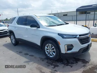 2022 Chevrolet Traverse LS with VIN 1GNERFKW6NJ145164, listed as a IAAI auction lot 42349100 with 21,655 mi miles and . Bid and sale history available at DreamBid. Image 1.