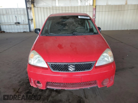 2005 Suzuki Aerio S z VIN JS2RA62S555256527, wystawiony jako Copart lot #86038284 z przebiegiem 135 296 mil mil oraz Szkoda całkowita • Salvage title. Historia ofert i sprzedaży dostępna na DreamBid. Obrazek 5.