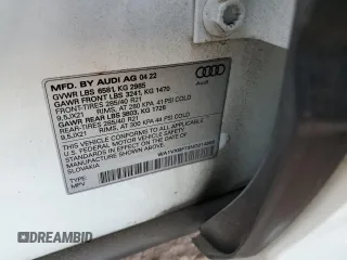 2022 Audi Q7 Prestige with VIN WA1VXBF73ND014986, listed as a Copart auction lot 45698425 with 22,181 mi miles and Salvage title. Bid and sale history available at DreamBid. Image 13.