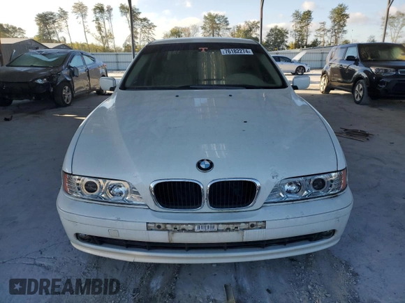 2003 BMW 5 Series 525iA with VIN WBADT434X3G026533, listed as a Copart auction lot 76182274 with 0 mi miles and Clean Title. Bid and sale history available at carsss.com. Image 5.
