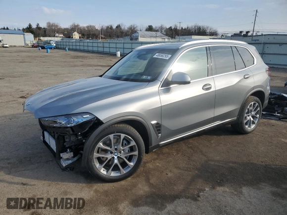 2025 BMW X5 xDrive40i with VIN 5UX23EU01S9Z44555, listed as a Copart auction lot 48656295 with 90 mi miles and Salvage Title. Bid and sale history available at carsss.com. Image 1.