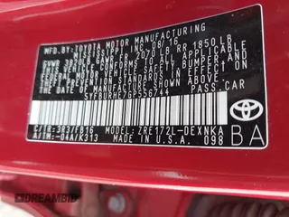 2016 Toyota Corolla L z VIN 5YFBURHE7GP556744, wystawiony jako IAAI lot #42153763 z przebiegiem 89 845 mil mil oraz . Historia ofert i sprzedaży dostępna na DreamBid. Obrazek 9.