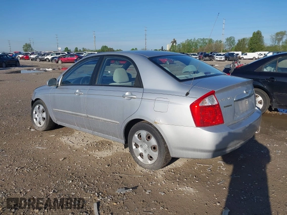 2006 Kia Spectra EX with VIN KNAFE121265312420, listed as a IAAI auction lot 42085732 with 59,641 mi miles. Bid and sale history available at carsss.com. Image 3.