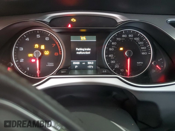 2016 Audi A4 Premium with VIN WAUAFAFLXGN009793, listed as a Copart auction lot 73860514 with 89,480 mi miles and Salvage Title. Bid and sale history available at carsss.com. Image 9.