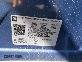 2024 Chevrolet Equinox LT with VIN 3GNAXUEG8RL364851, listed as a Copart auction lot 71069054 with Not Provided miles and Salvage Title. Bid and sale history available at DreamBid. Image 13.