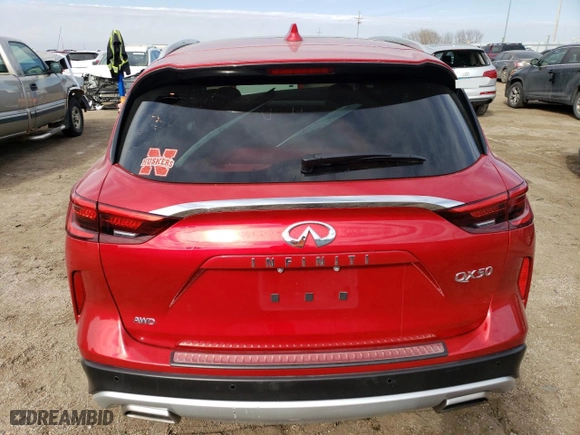 2022 Infiniti QX50 SENSORY with VIN 3PCAJ5EBXNF108269, listed as a Copart auction lot 43954484 with 20,990 mi miles. Bid and sale history available at carsss.com. Image 6.