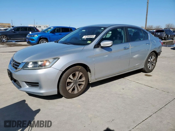 2014 Honda Accord LX z VIN 1HGCR2F34EA188685, wystawiony jako Copart lot #47565845 z przebiegiem 134 725 mil mil oraz Szkoda całkowita • Salvage title. Historia ofert i sprzedaży dostępna na DreamBid. Obrazek 1.