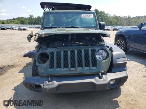2021 Jeep Wrangler Unlimited Sport with VIN 1C4HJXDG6MW737612, listed as a Copart auction lot 60875264 with 29,220 mi miles and Salvage title. Bid and sale history available at DreamBid. Image 5.