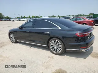 2019 Audi A8 with VIN WAU8DAF82KN020487, listed as a Copart auction lot 60214005 with 75,895 mi miles and Salvage title. Bid and sale history available at DreamBid. Image 2.