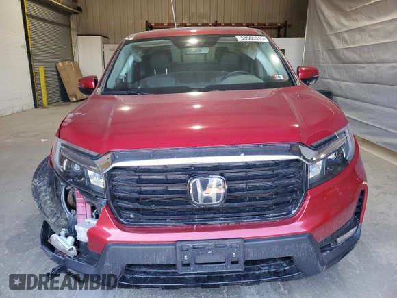 2022 Honda Ridgeline RTL-E with VIN 5FPYK3F78NB015932, listed as a Copart auction lot 53505315 with 40,009 mi miles and Salvage title. Bid and sale history available at DreamBid. Image 5.