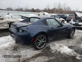 2021 Mazda MX-5 Miata Grand Touring with VIN JM1NDAM77M0454582, listed as a Copart auction lot 44959535 with 44,438 mi miles and Salvage title. Bid and sale history available at DreamBid. Image 3.