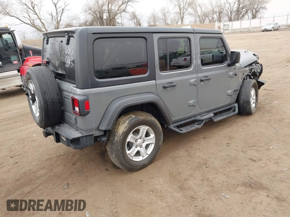2022 Jeep Wrangler Unlimited Willys Sport with VIN 1C4HJXDM7NW151427, listed as a IAAI auction lot 41714749 with 39,130 mi miles and . Bid and sale history available at DreamBid. Image 4.