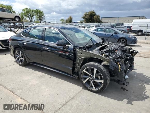 2021 Hyundai Sonata SEL Plus with VIN 5NPEJ4J2XMH132637, listed as a Copart auction lot 50629605 with 49,659 mi miles and Salvage Title. Bid and sale history available at DreamBid. Image 4.