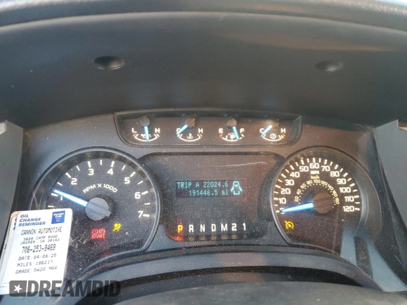 2013 Ford F-150 XL with VIN 1FTMF1EM8DKE29141, listed as a Copart auction lot 88806245 with 191,446 mi miles and Salvage Title. Bid and sale history available at DreamBid. Image 9.
