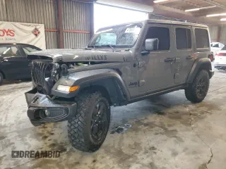 2020 Jeep Wrangler Unlimited Willys with VIN 1C4HJXDG0LW343859, listed as a Copart auction lot 47688805 with 73,264 mi miles and Salvage title. Bid and sale history available at DreamBid. Image 1.