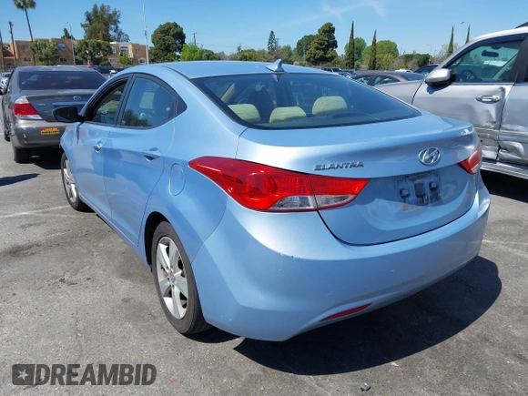 2012 Hyundai Elantra Limited with VIN KMHDH4AE7CU411271, listed as a IAAI auction lot 41840773 with 93,602 mi miles. Bid and sale history available at carsss.com. Image 3.