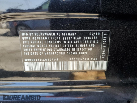 2010 Volkswagen Golf z VIN WVWDB7AJ4AW307245, wystawiony jako Copart lot #75751764 z przebiegiem 114 569 mil mil oraz Szkoda całkowita • Salvage title. Historia ofert i sprzedaży dostępna na DreamBid. Obrazek 14.