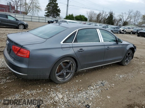 2014 Audi A8 3.0T with VIN WAURGAFDXEN009752, listed as a Copart auction lot 54541165 with 118,687 mi miles and Clean Title. Bid and sale history available at DreamBid. Image 3.