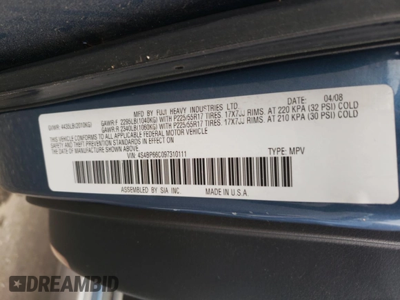 2009 Subaru Outback Ltd with VIN 4S4BP66C097310111, listed as a Copart auction lot 80112244 with 210,365 mi miles and Salvage Title. Bid and sale history available at carsss.com. Image 12.