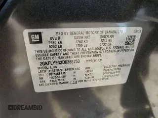 2013 GMC Terrain Denali z VIN 2GKFLYE33D6385753, wystawiony jako Copart lot #53687385 z przebiegiem 113 780 mil mil oraz Szkoda całkowita • Salvage title. Historia ofert i sprzedaży dostępna na DreamBid. Obrazek 12.