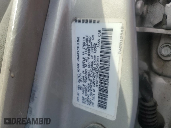 2002 Chevrolet Prizm z VIN 1Y1SK52842Z404089, wystawiony jako Copart lot #49103545 z przebiegiem 134 794 mil mil oraz Szkoda całkowita • Salvage title. Historia ofert i sprzedaży dostępna na DreamBid. Obrazek 12.