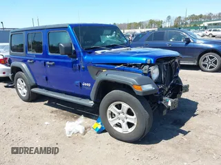 2019 Jeep Wrangler Unlimited Sport Altitude with VIN 1C4HJXDG6KW639189, listed as a IAAI auction lot 42044653 with 79,250 mi miles and . Bid and sale history available at DreamBid. Image 1.