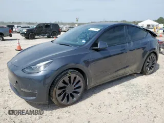 2021 Tesla Model Y Performance z VIN 5YJYGDEF3MF215835, wystawiony jako Copart lot #57172365 z przebiegiem 60 113 mil mil oraz Szkoda całkowita • Salvage title. Historia ofert i sprzedaży dostępna na DreamBid. Obrazek 1.