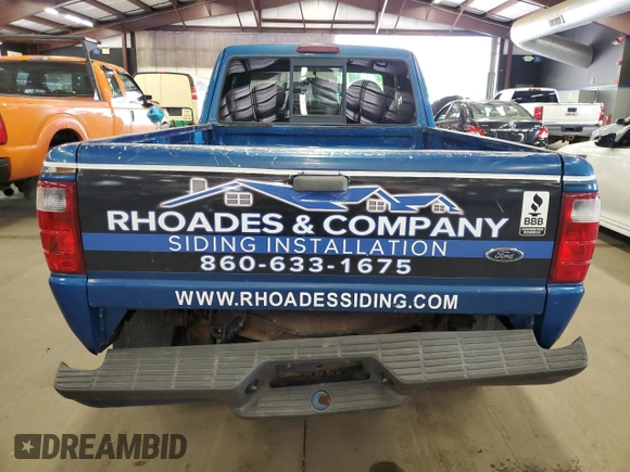 2002 Ford Ranger XL Fleet with VIN 1FTZR45E22TA06974, listed as a Copart auction lot 58312585 with 156,828 mi miles and Salvage title. Bid and sale history available at DreamBid. Image 6.