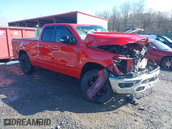 2020 Ram 1500 Big Horn with VIN 1C6SRFBT2LN124746, listed as a IAAI auction lot 41472889 with 67,612 mi miles. Bid and sale history available at carsss.com. Image 1.