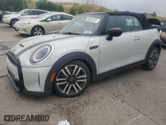 2022 MINI Convertible Cooper S z VIN WMW43DL09N3N60064, wystawiony jako Copart lot #66324525 z przebiegiem 68 126 mil mil oraz Szkoda całkowita • Salvage title. Historia ofert i sprzedaży dostępna na DreamBid. Obrazek 1.