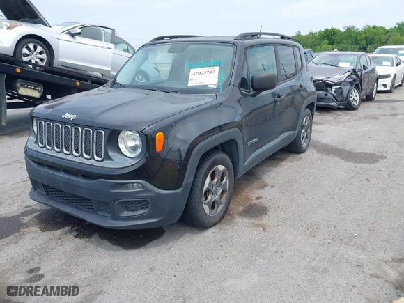 2017 Jeep Renegade Sport with VIN ZACCJAAB8HPF18198, listed as a IAAI auction lot 42025787 with 100,564 mi miles. Bid and sale history available at carsss.com. Image 2.