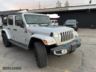 2022 Jeep Wrangler 4xe Unlimited Sahara with VIN 1C4JJXP60NW172988, listed as a Copart auction lot 46192455 with NaN miles and Salvage Title. Bid and sale history available at carsss.com. Image 1.