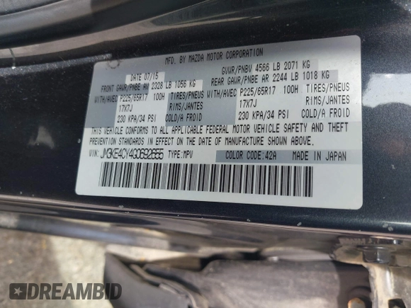 2016 Mazda CX-5 Touring z VIN JM3KE4CY4G0692655, wystawiony jako IAAI lot #42318657 z przebiegiem 212 826 mil mil oraz . Historia ofert i sprzedaży dostępna na DreamBid. Obrazek 9.