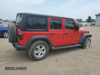 2020 Jeep Wrangler Unlimited Sport S with VIN 1C4HJXDG9LW285783, listed as a Copart auction lot 60877335 with 43,248 mi miles and Salvage title. Bid and sale history available at DreamBid. Image 3.