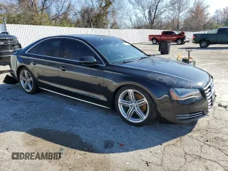 2013 Audi A8 3.0L with VIN WAUAGAFD0DN002546, listed as a Copart auction lot 81145504 with 107,079 mi miles and Salvage title. Bid and sale history available at DreamBid. Image 4.