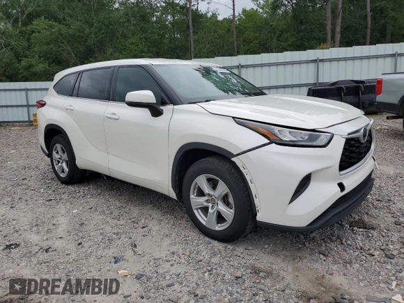 2020 Toyota Highlander L with VIN 5TDCZRAH2LS504191, listed as a Copart auction lot 59492585 with 85,195 mi miles and Salvage title. Bid and sale history available at DreamBid. Image 4.