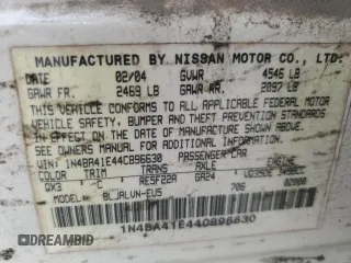 2004 Nissan Maxima SE with VIN 1N4BA41E44C896630, listed as a Copart auction lot 79459924 with 193,287 mi miles and Clean Title. Bid and sale history available at carsss.com. Image 12.