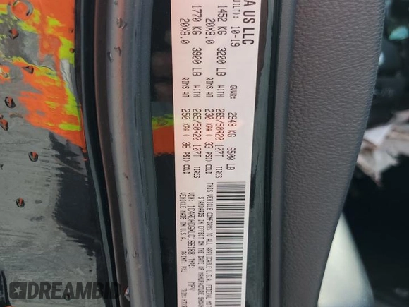 2020 Dodge Durango GT with VIN 1C4RDHDGXLC166188, listed as a Copart auction lot 81383024 with 56,759 mi miles and Salvage title. Bid and sale history available at DreamBid. Image 13.