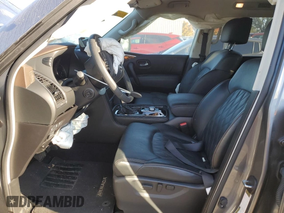 2023 Nissan Armada Platinum with VIN JN8AY2DBXP9834663, listed as a Copart auction lot 76820774 with 17,789 mi miles and Salvage Title. Bid and sale history available at carsss.com. Image 7.
