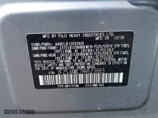 2017 Subaru Forester Touring with VIN JF2SJAWC7HH523883, listed as a IAAI auction lot 41595014 with 74,654 mi miles. Bid and sale history available at carsss.com. Image 9.