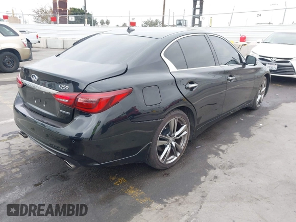2021 Infiniti Q50 Signature Edition with VIN JN1EV7CP7MM706053, listed as a IAAI auction lot 42036446 with 26,392 mi miles and . Bid and sale history available at DreamBid. Image 4.