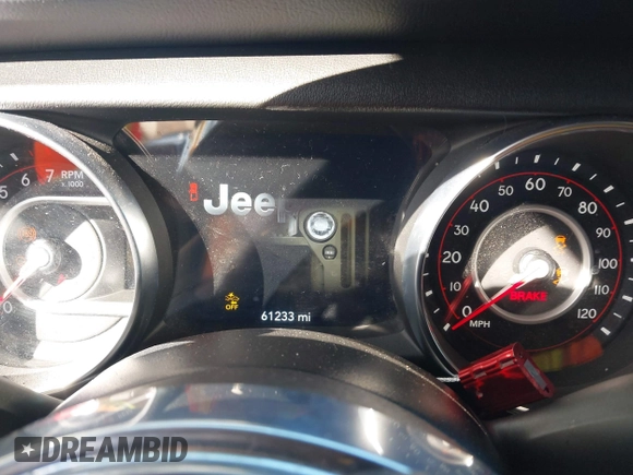 2020 Jeep Gladiator Rubicon z VIN 1C6JJTBG0LL117908, wystawiony jako IAAI lot #41621920 z przebiegiem 61 233 mil mil oraz . Historia ofert i sprzedaży dostępna na DreamBid. Obrazek 7.
