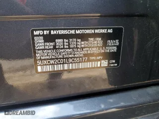 2020 BMW X7 xDrive40i with VIN 5UXCW2C01L9C55177, listed as a Copart auction lot 45571675 with 74,226 mi miles and Salvage Title. Bid and sale history available at carsss.com. Image 14.