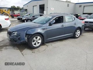 2015 Kia Optima LX with VIN KNAGM4A70F5596452, listed as a Copart auction lot 56860235 with 134,485 mi miles and Clean title. Bid and sale history available at DreamBid. Image 1.