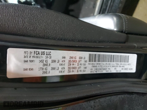 2019 Dodge Durango GT Plus with VIN 1C4RDJDG4KC560629, listed as a Copart auction lot 47756325 with 74,723 mi miles and Salvage Title. Bid and sale history available at DreamBid. Image 14.